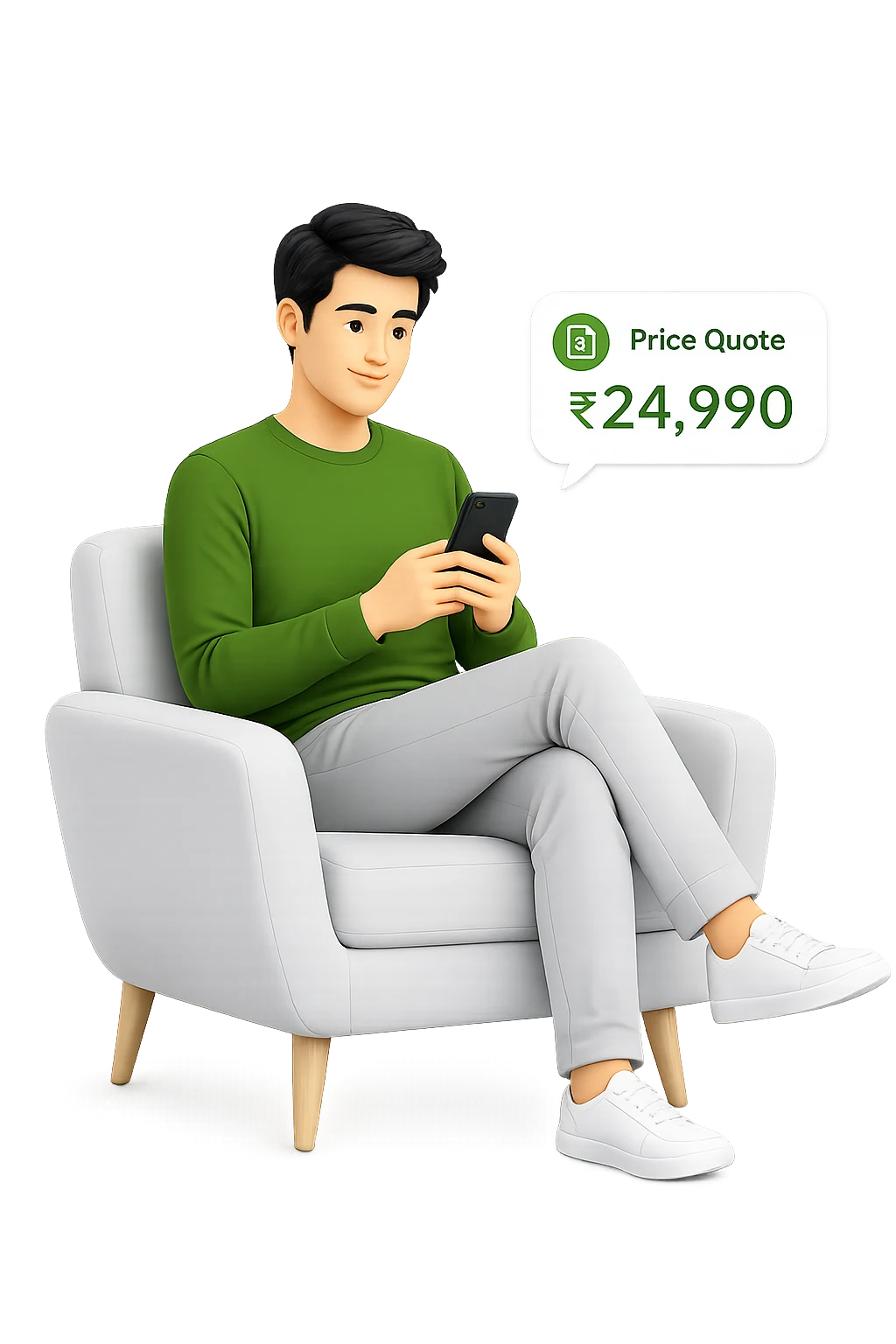Buyer browsing quotes on a phone